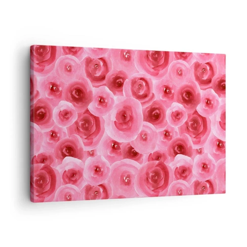 Vászonkép - Finom rózsák pasztell rózsaszín árnyalatokban - 70x50cm - Rózsák alul és felül - Modern fali dekoráció nappalihoz és hálószobához ARTTOR