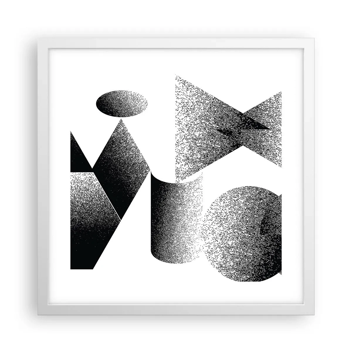Poszter fekete keretben - Szögek és oválisok - 40x40 cm