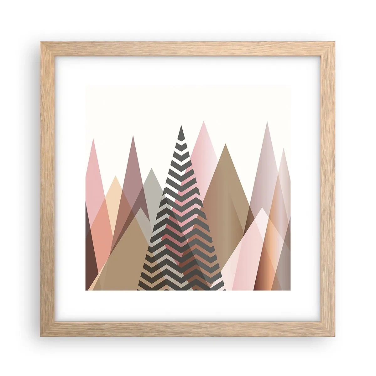 Poszter világos tölgy keretben - Piramis nézet - 30x30 cm