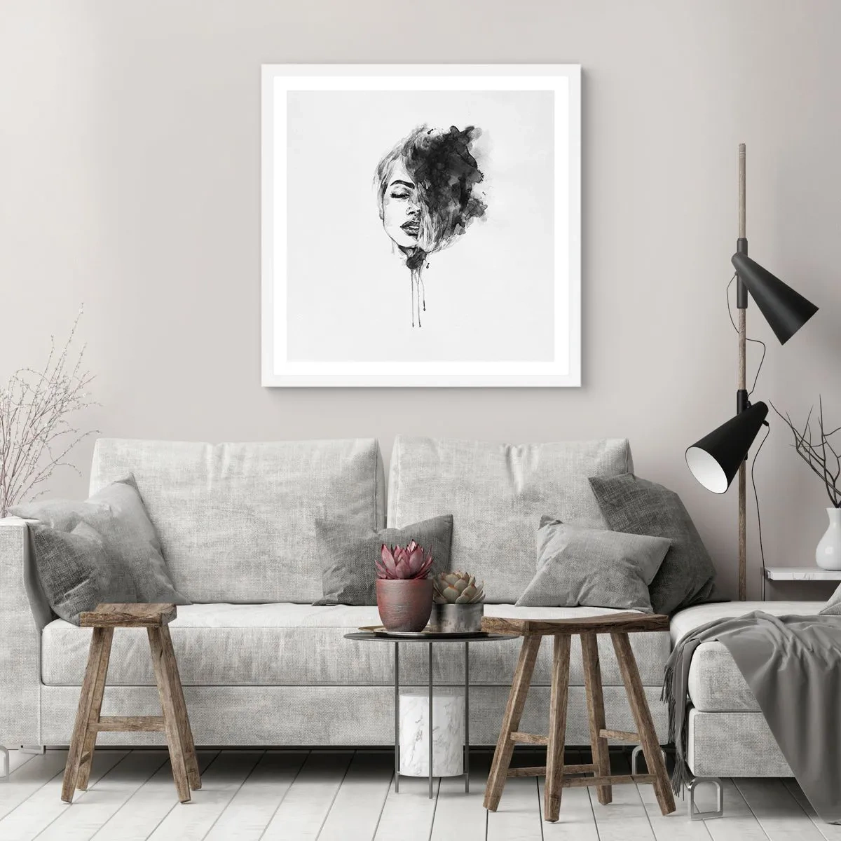 Poszter fekete keretben - Miről álmodozik egy lány - 50x50 cm