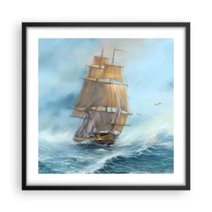 Poszter fehér keretben - A hullámok hullámzása - 50x50 cm