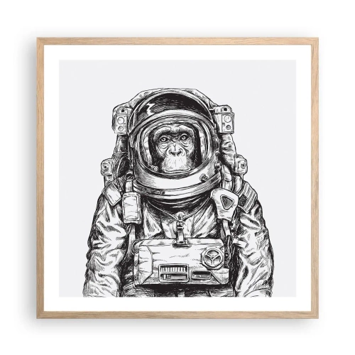 Poszter világos tölgy keretben - Alternatív evolúció - 60x60 cm