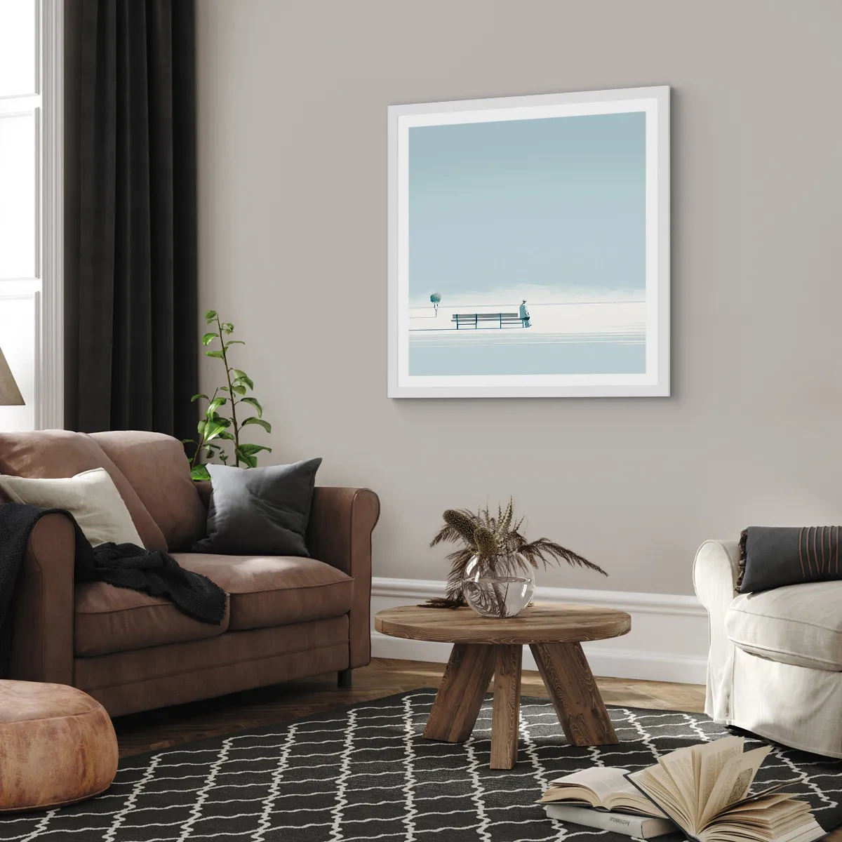 Poszter fekete keretben - Igen, én várok. - 40x40 cm