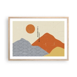Poszter világos tölgy keretben - A japán szellemben - 70x50 cm