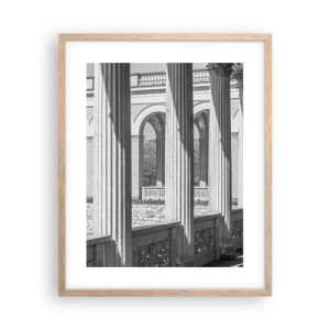 Poszter világos tölgy keretben - Napsütötte árkádsor - 40x50 cm