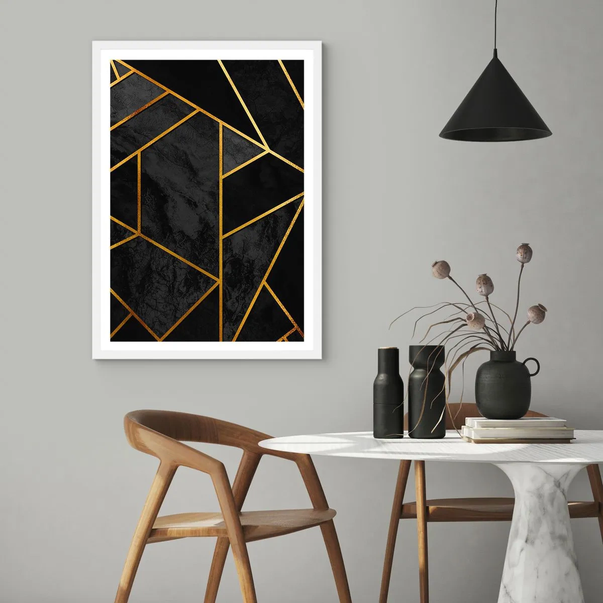 Poszter fekete keretben - Sötétség és ragyogás - 70x100 cm