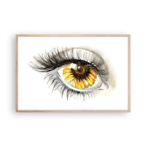 Poszter világos tölgy keretben - Tekintet forró mint a nyár - 91x61 cm