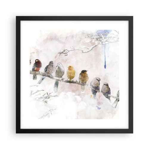 Poszter fehér keretben - Szárnyas találkozó - 40x40 cm