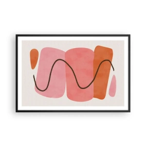 Poszter fehér keretben - Formák szelíd mozgása - 91x61 cm