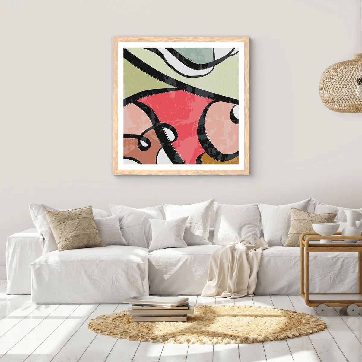 Poszter világos tölgy keretben - Pirouettek a színek között - 40x40 cm