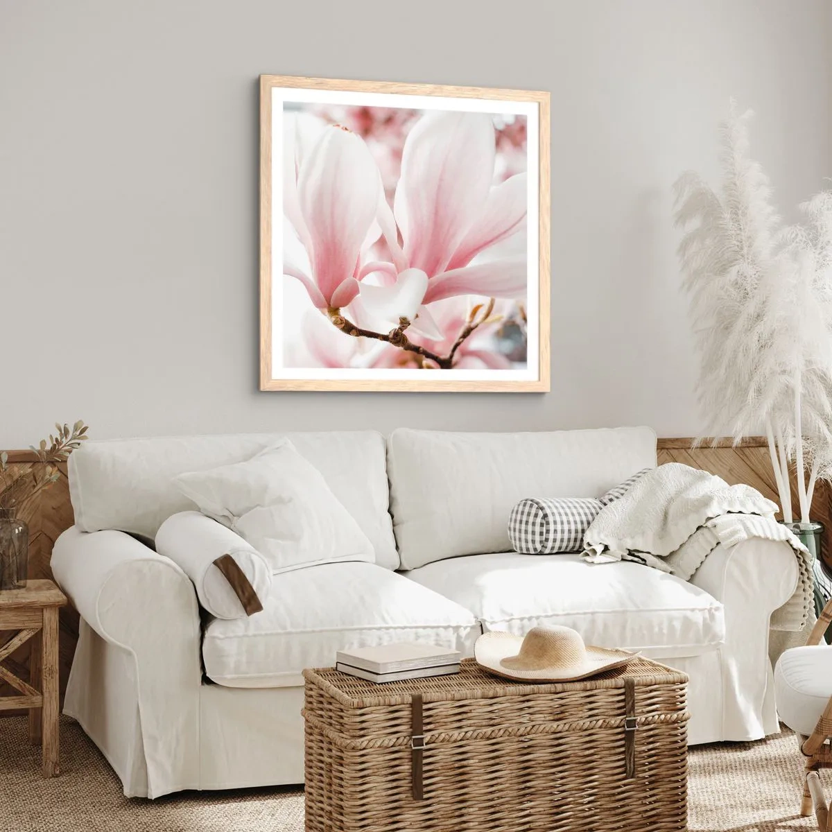 Poszter világos tölgy keretben - Határtalan gyengédség - 30x30 cm