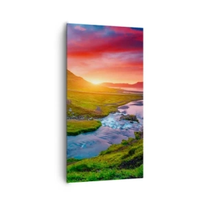 Vászonkép - Izland - tűz és víz - 65x120 cm