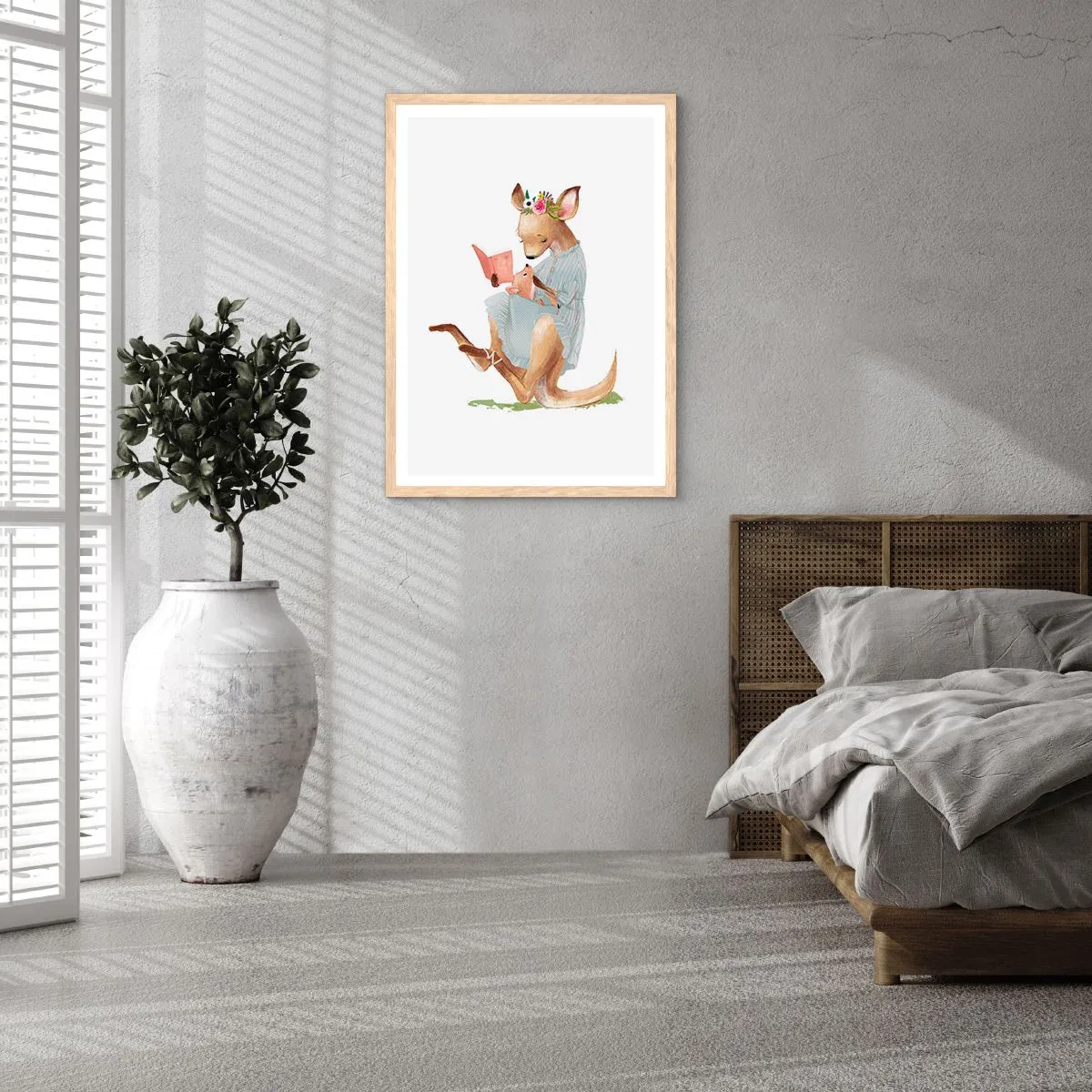 Poszter világos tölgy keretben - Olvass nekem anya - 30x40 cm