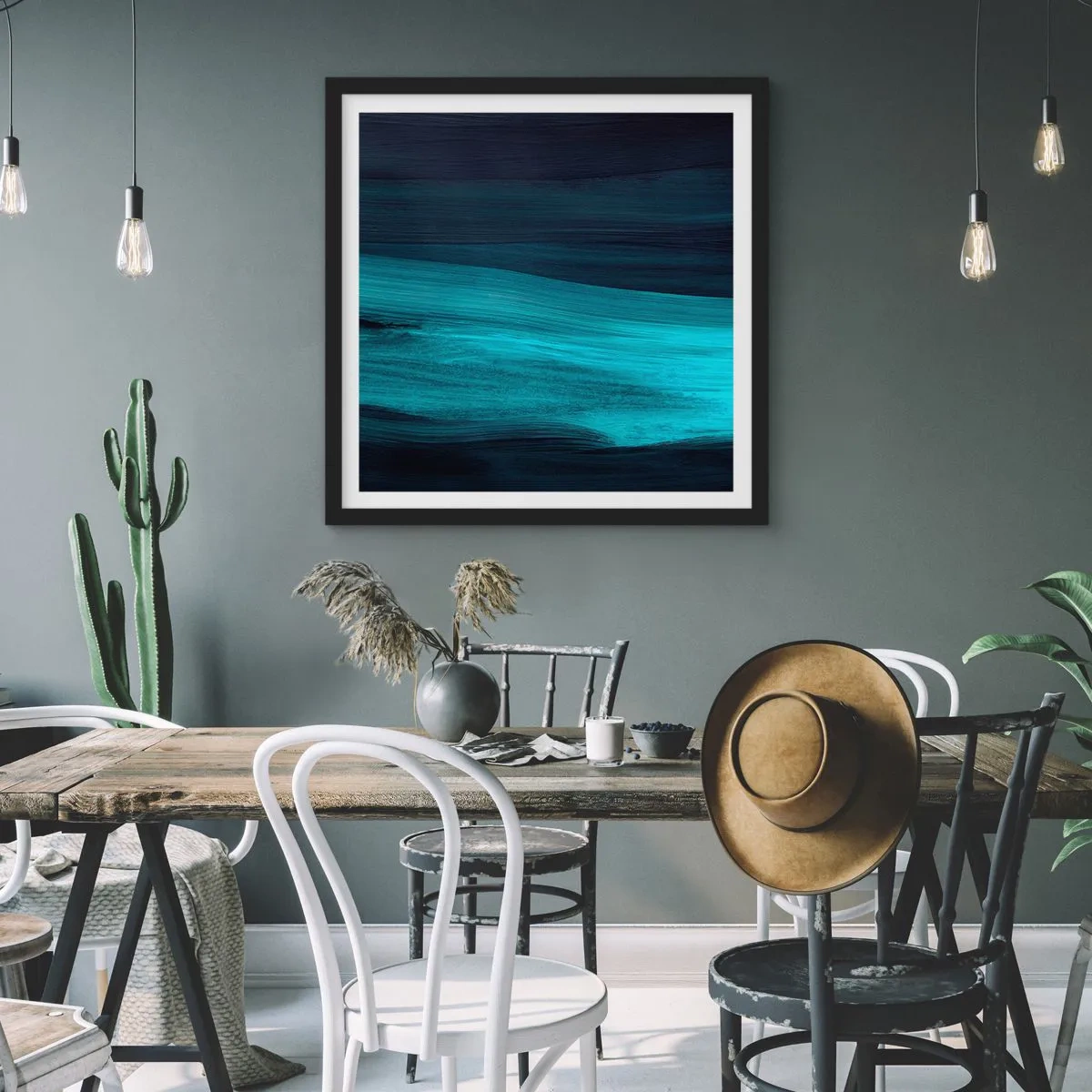 Poszter fehér keretben - Ússz az árral - 40x40 cm