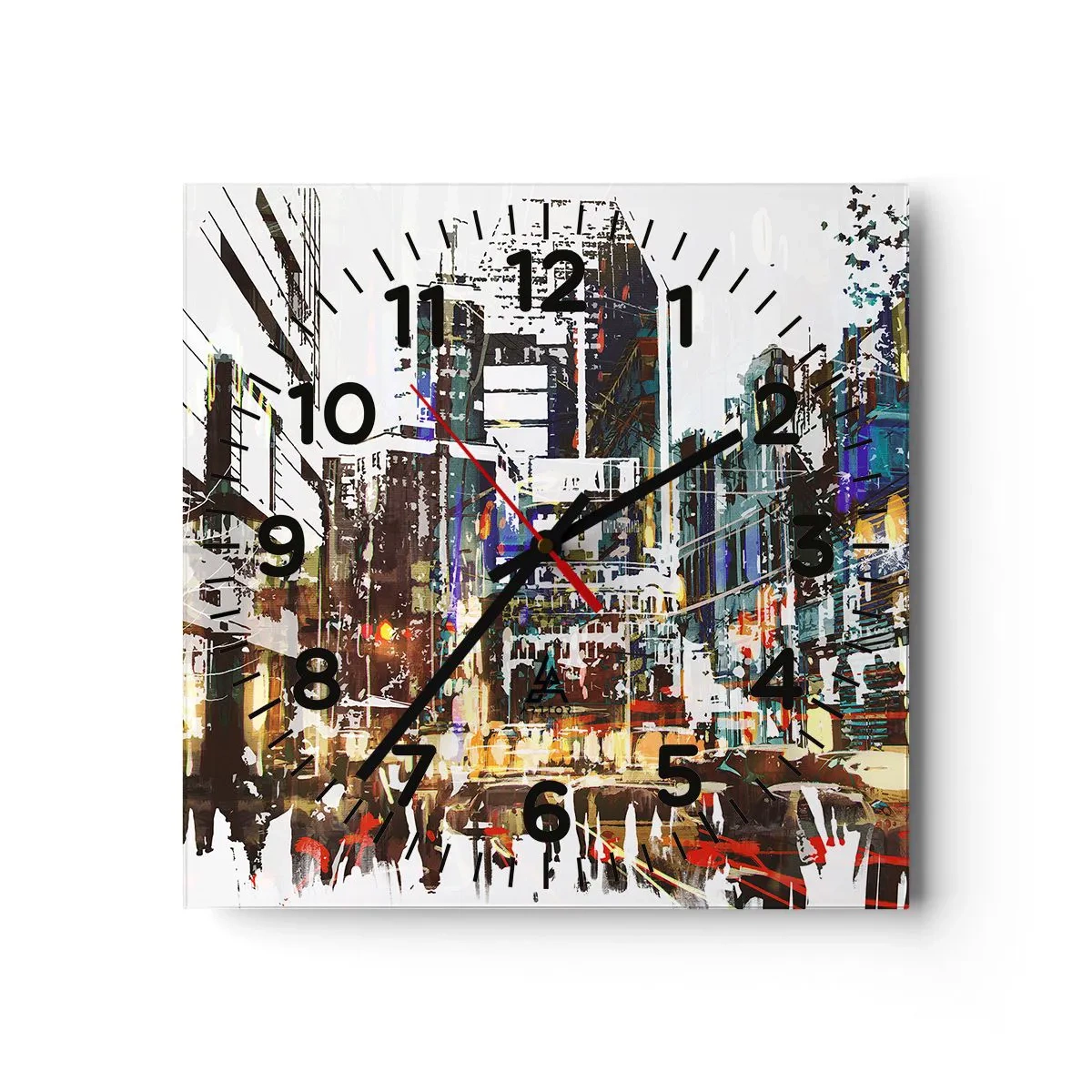 Falióra, Óra - Csillogó város - 30x30 cm