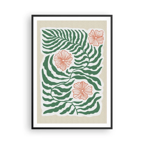 Poszter fehér keretben - Zöldben virágzó - 70x100 cm