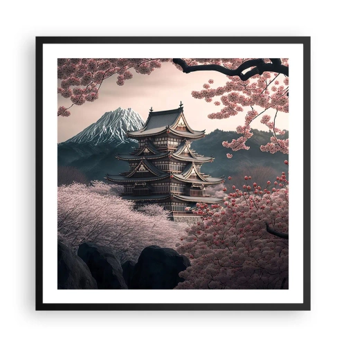 Poszter fehér keretben - A cseresznyevirágzás országa - 60x60 cm