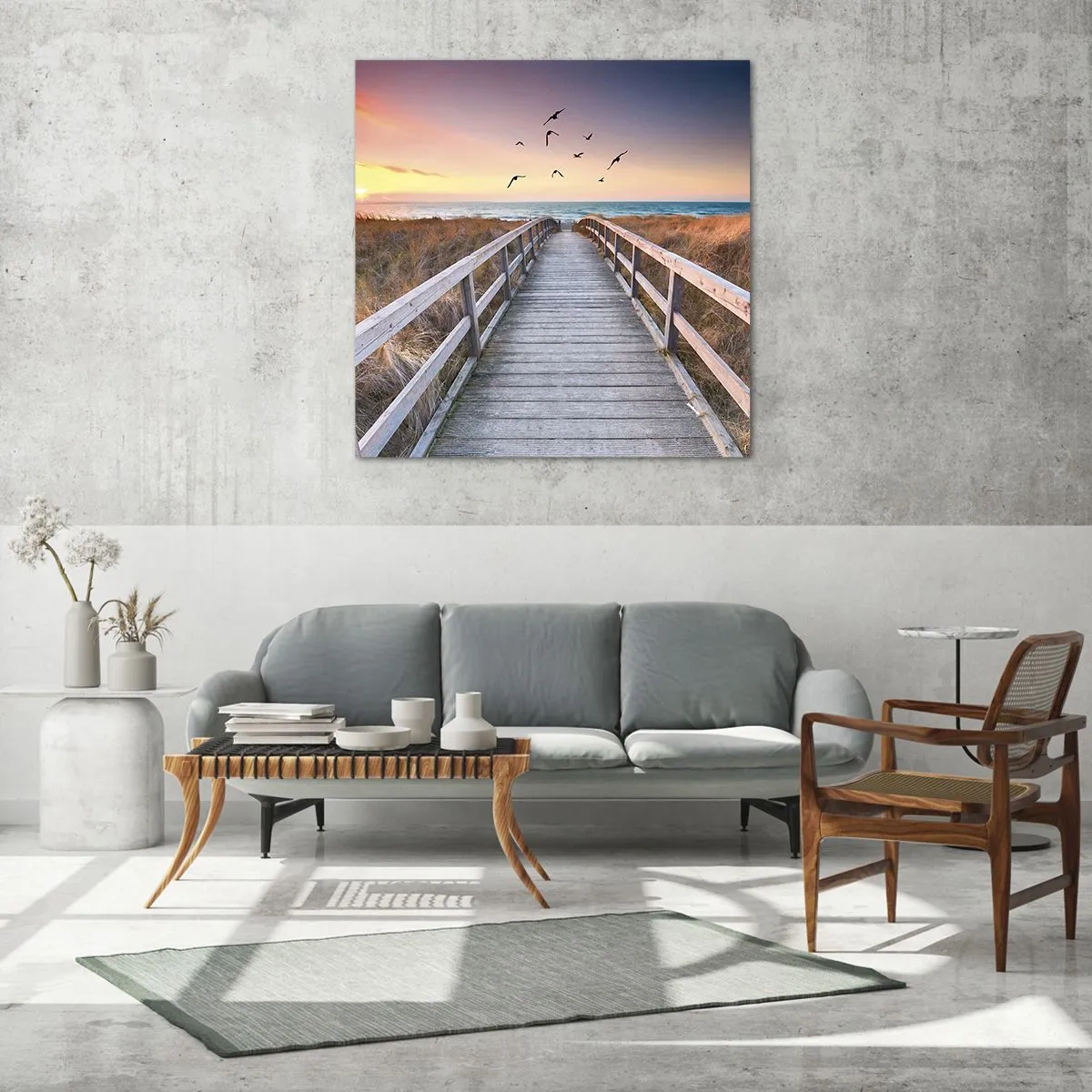 Üveg kép - Repülési tér - 40x40 cm