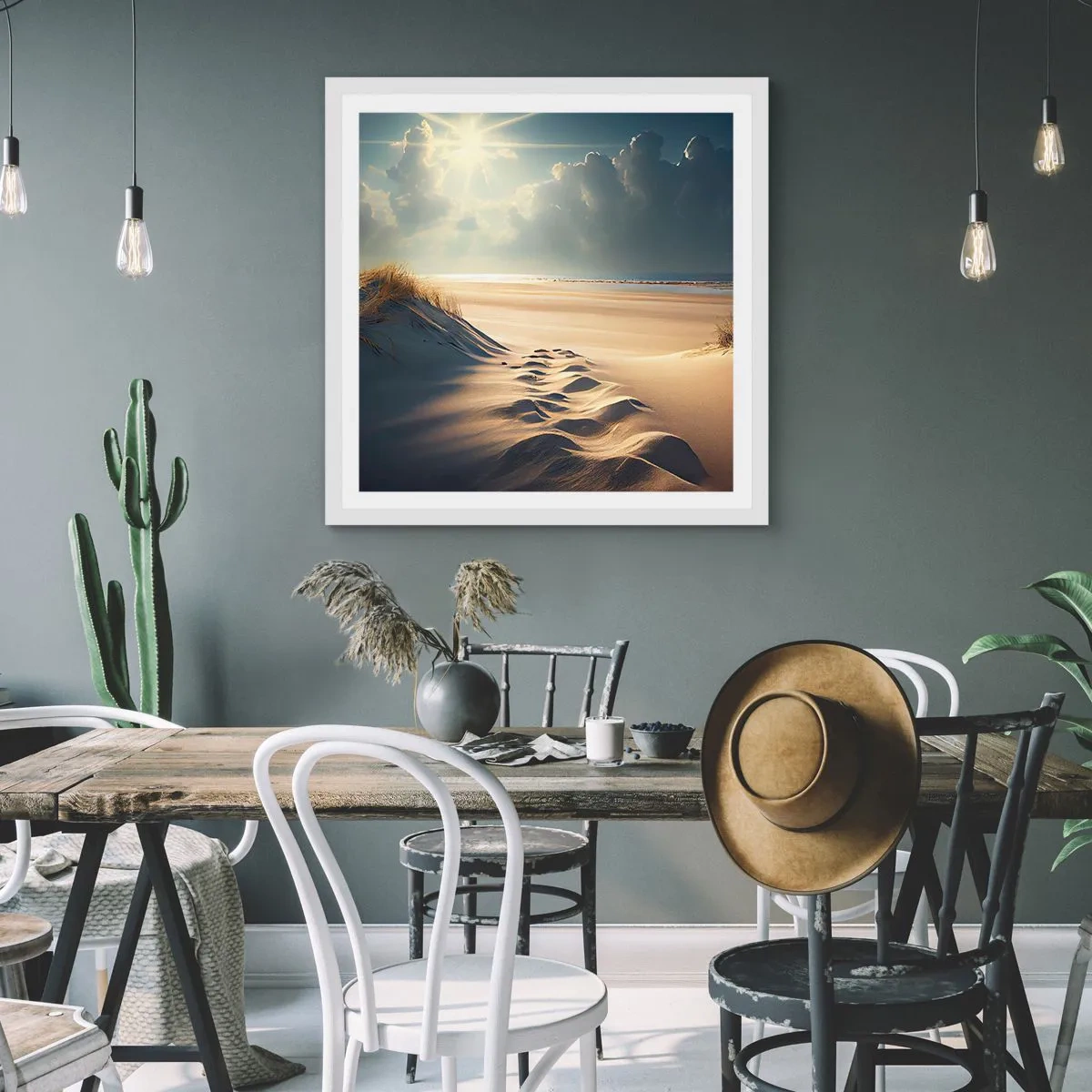 Poszter fekete keretben - Megnyugtató táj - 60x60 cm