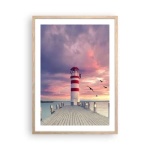 Poszter világos tölgy keretben - Ideje a kikötőbe - 50x70 cm