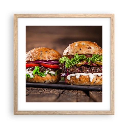 Poszter világos tölgy keretben - American dream - 40x40 cm