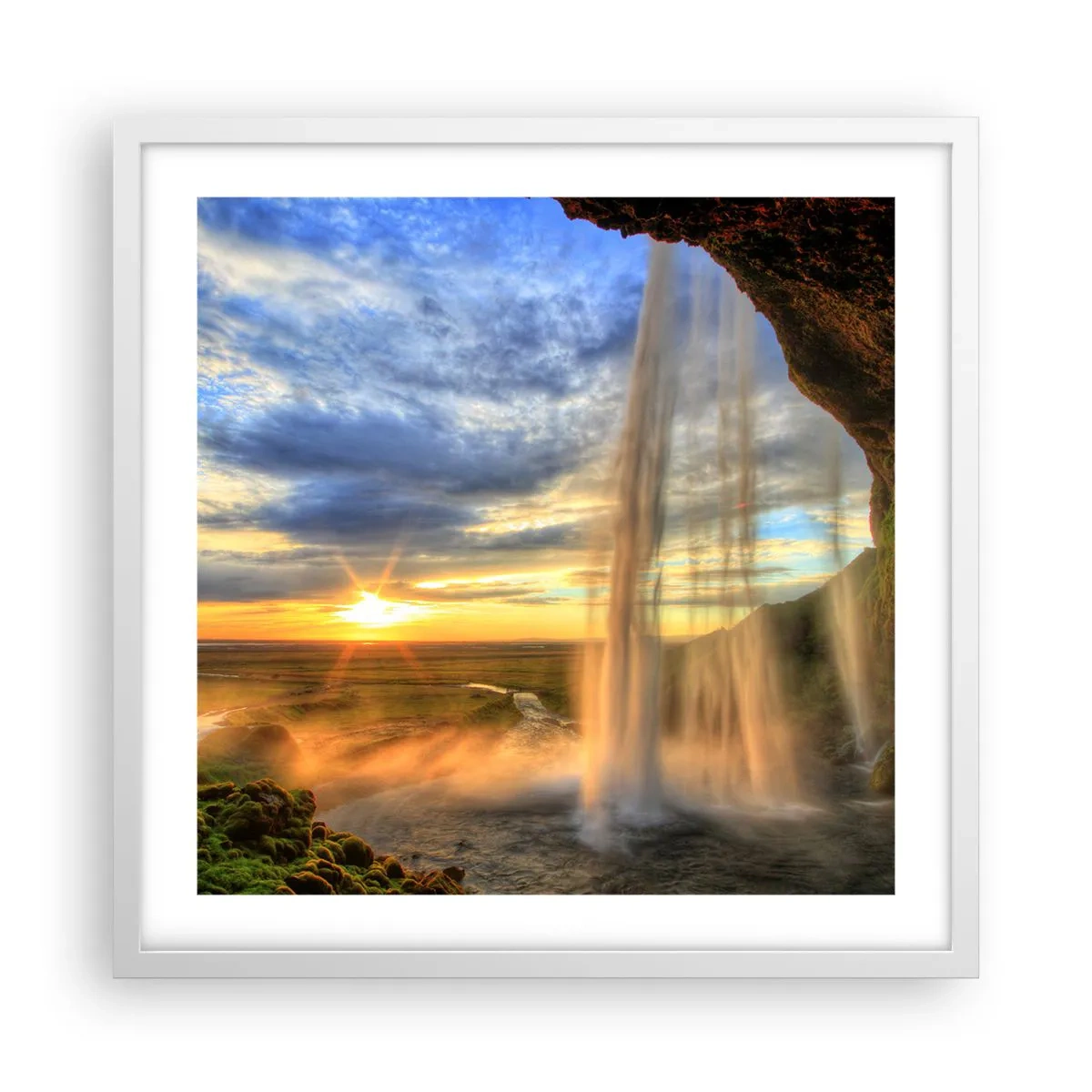 Poszter fekete keretben - Cseppfátyol mögötti világ - 50x50 cm