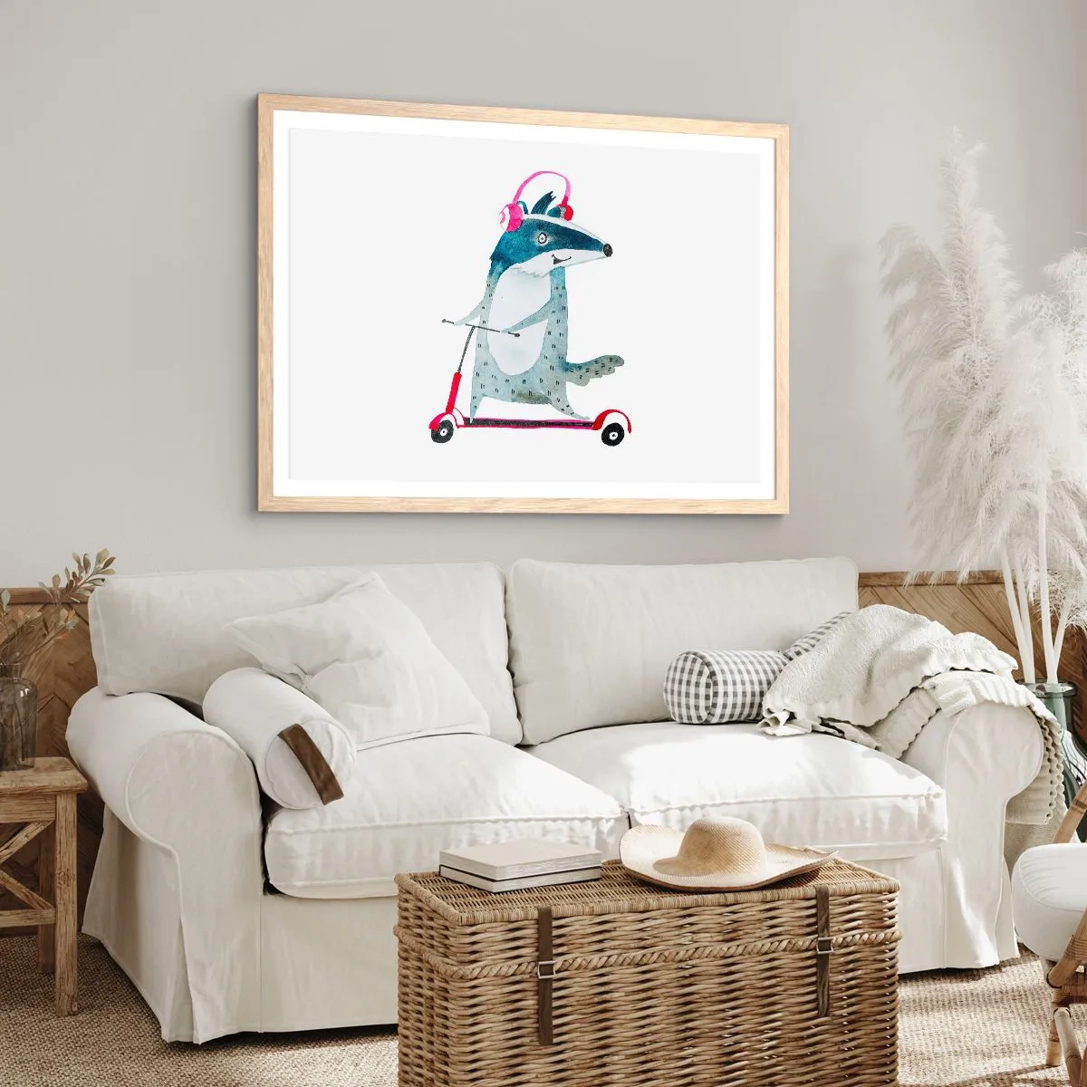 Poszter világos tölgy keretben - Borzas örömök - 91x61 cm