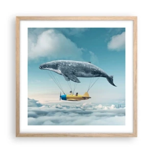 Poszter világos tölgy keretben - Miért is ne? - 50x50 cm