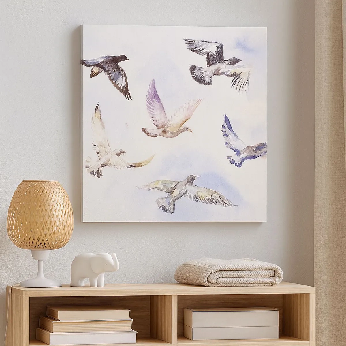 Vászonkép - Szabadság szürkében és kékben - 30x30 cm