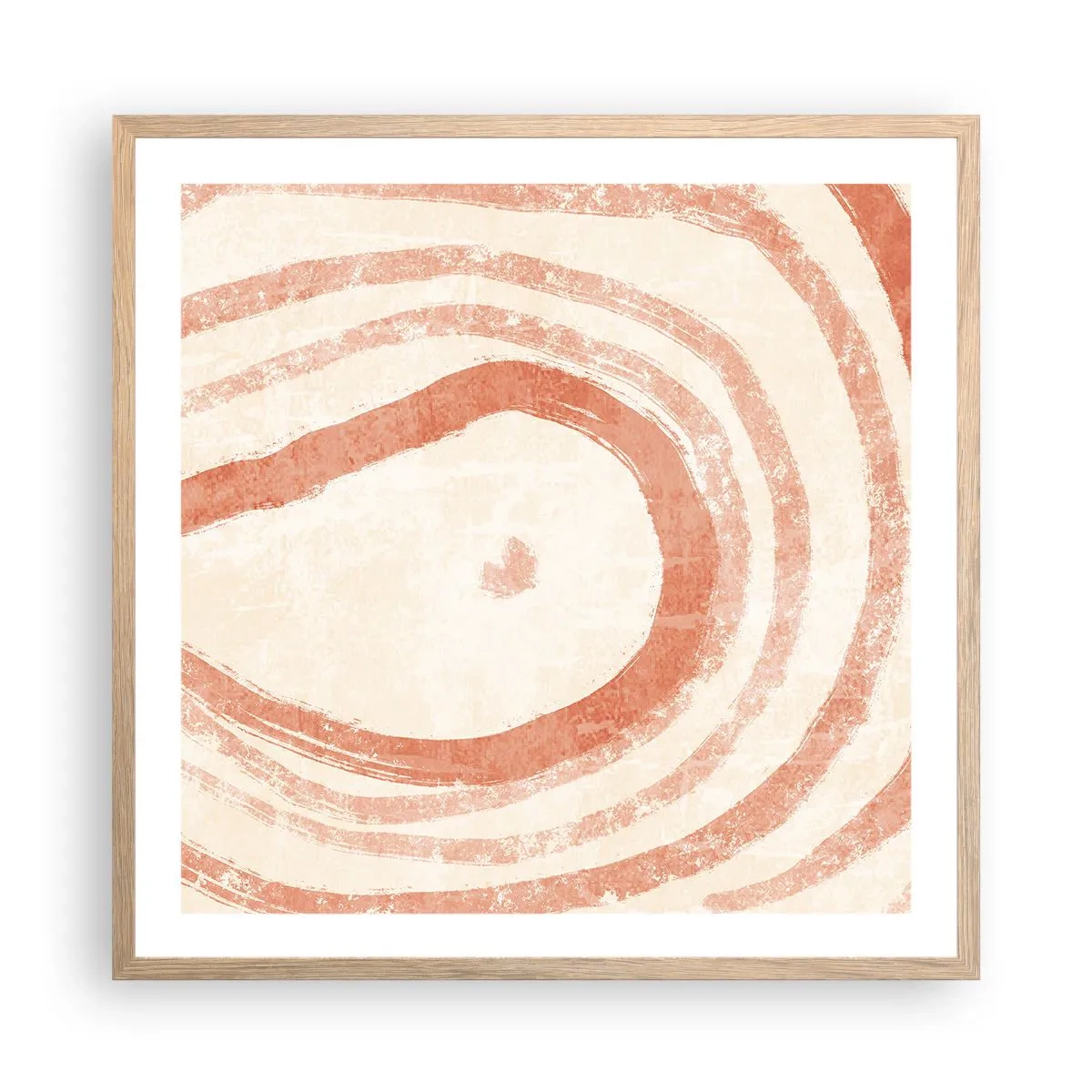 Poszter világos tölgy keretben - Korallkörök - kompozíció - 60x60 cm