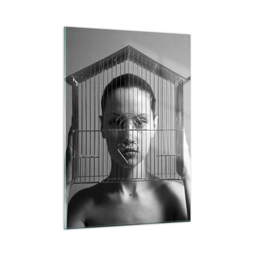 Üveg kép - Kissé szürreális portré - 50x70 cm