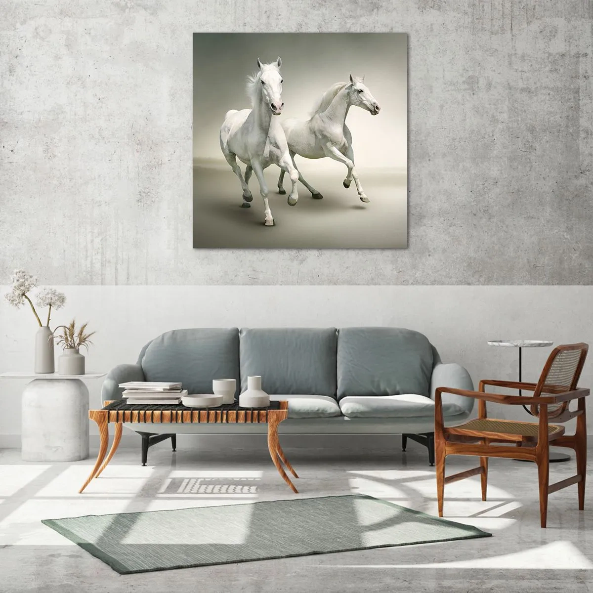 Üveg kép - Fehér erő! - 70x70 cm