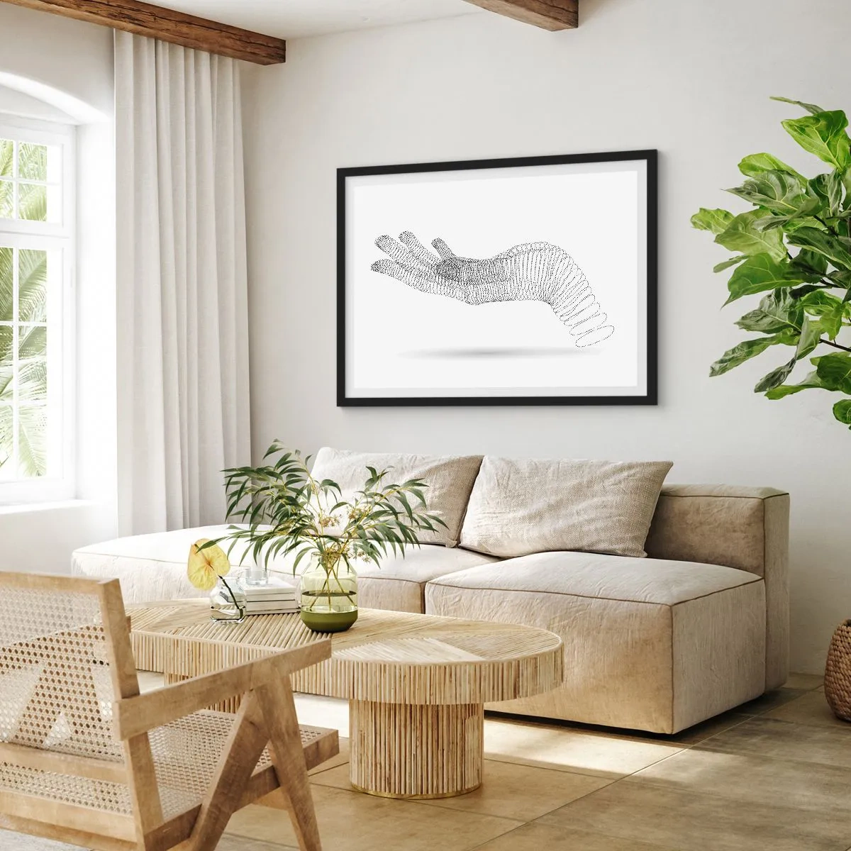 Poszter fehér keretben - Rugalmas kéz - 100x70 cm