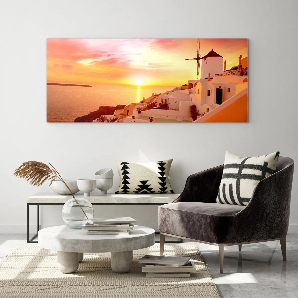 Üveg kép - Szétfolyni a fehérben és aranyban - 100x40 cm