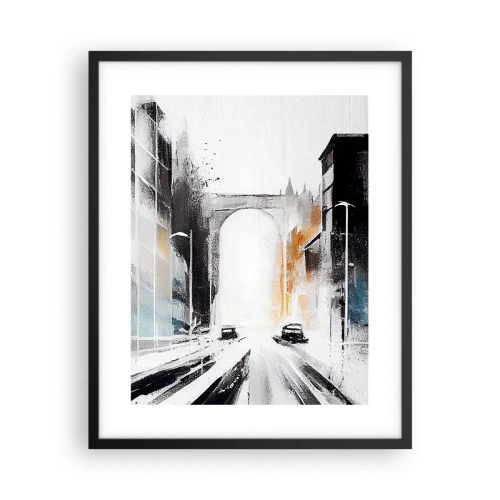 Poszter fehér keretben - Várostanulmány: építészet és mozgás - 40x50 cm