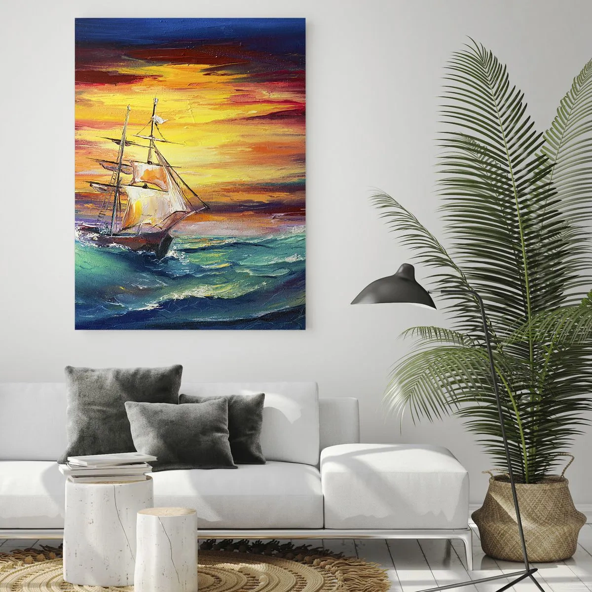Üveg kép - Bátran a hullámok alatt - 50x70 cm
