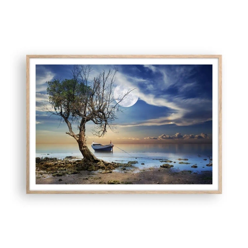 Poszter világos tölgy keretben - Ez a vég vagy a kezdet? - 100x70 cm