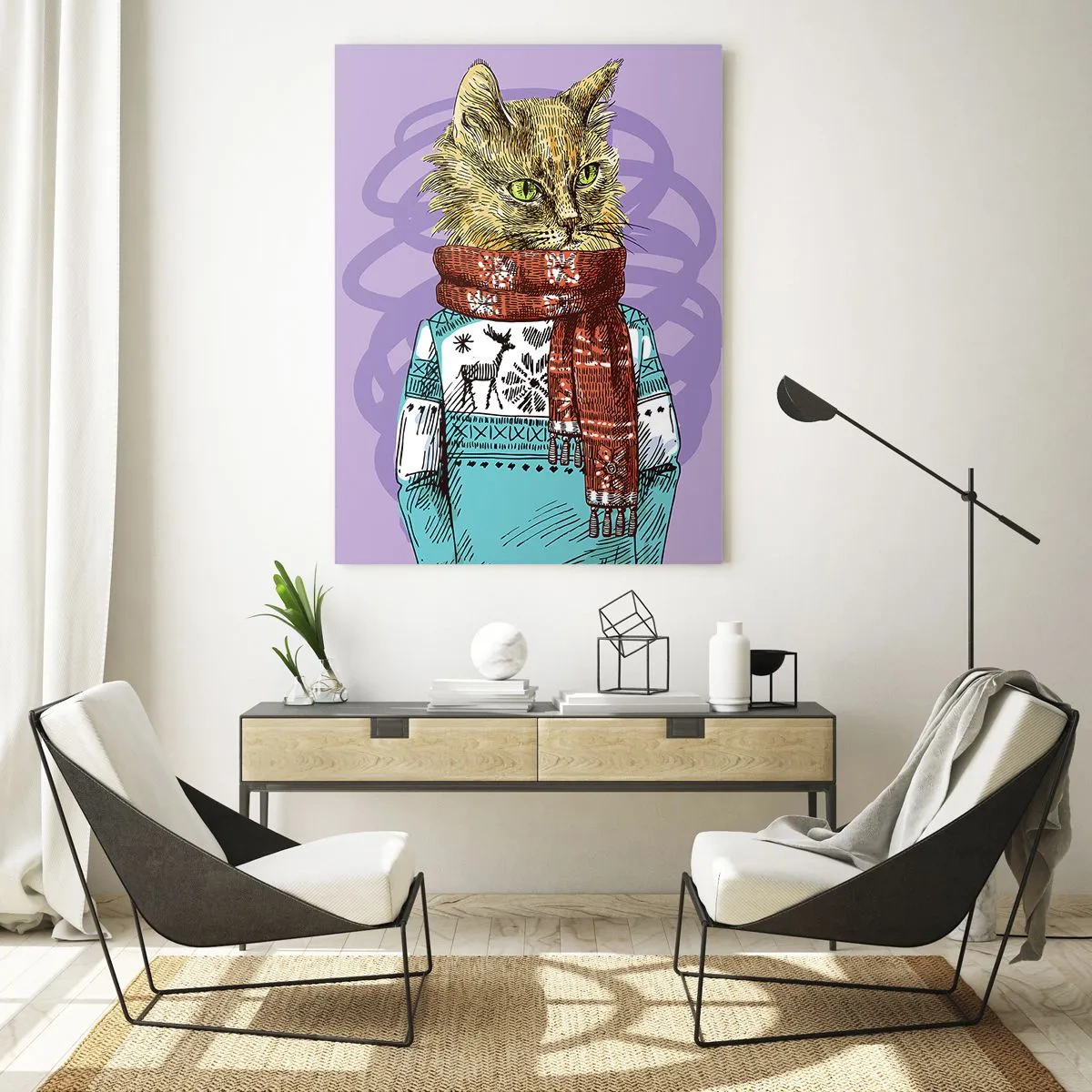 Üveg kép - Kandúr nem csak a csizmában - 70x100 cm