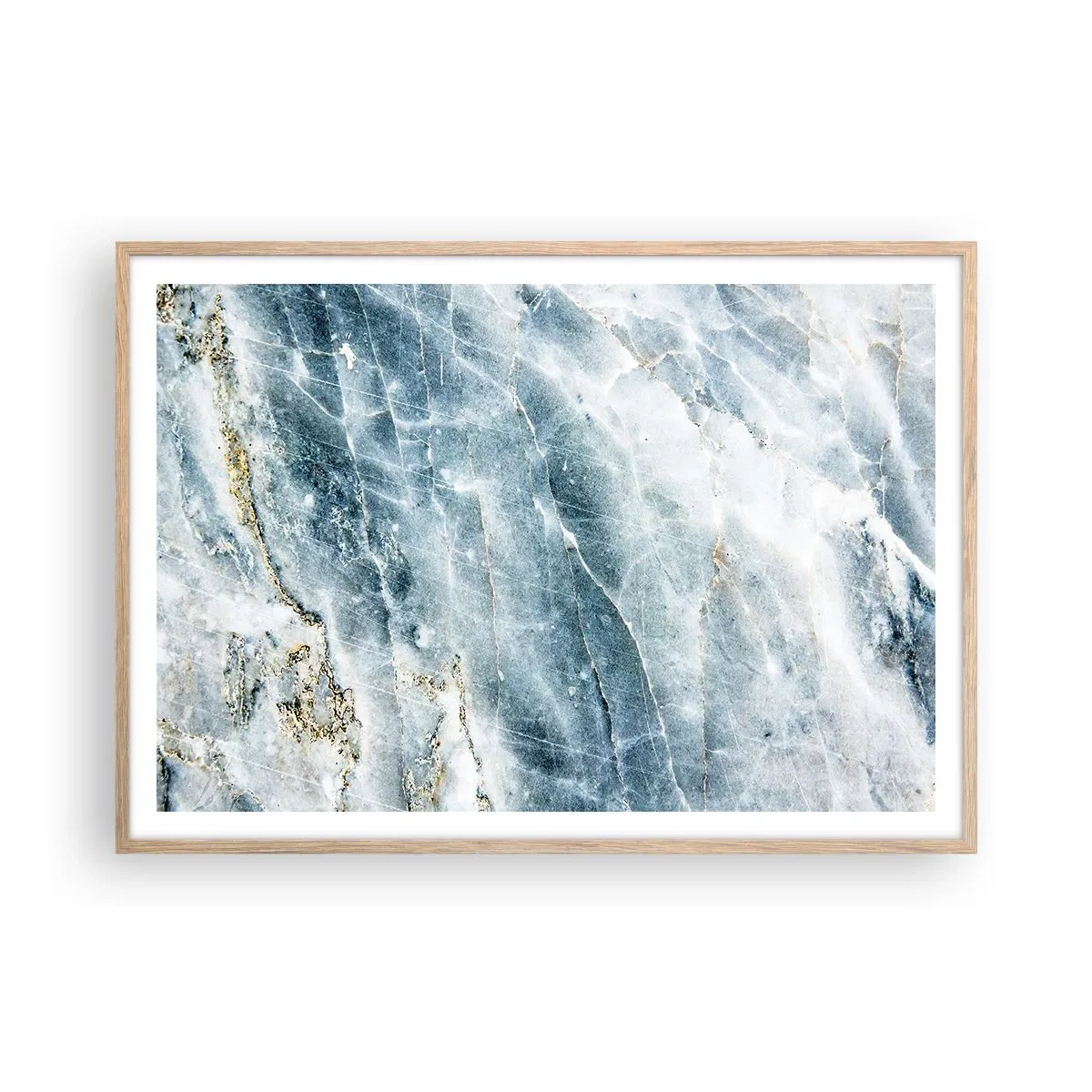 Poszter világos tölgy keretben - Jégvilág - 100x70 cm