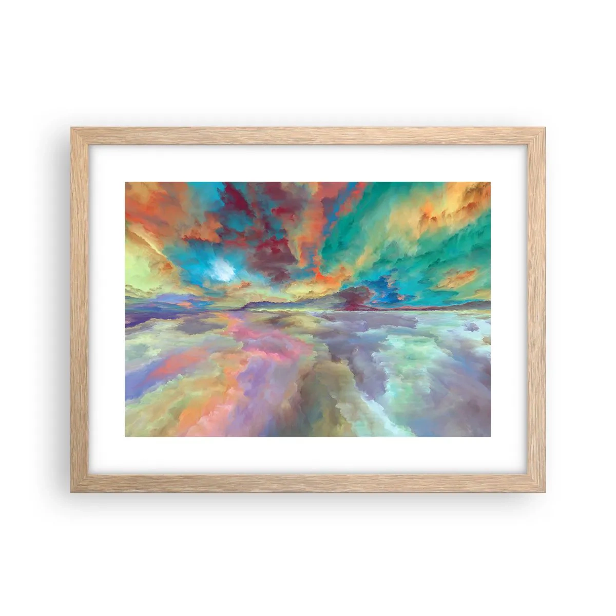 Poszter világos tölgy keretben - Két mennyország - 40x30 cm