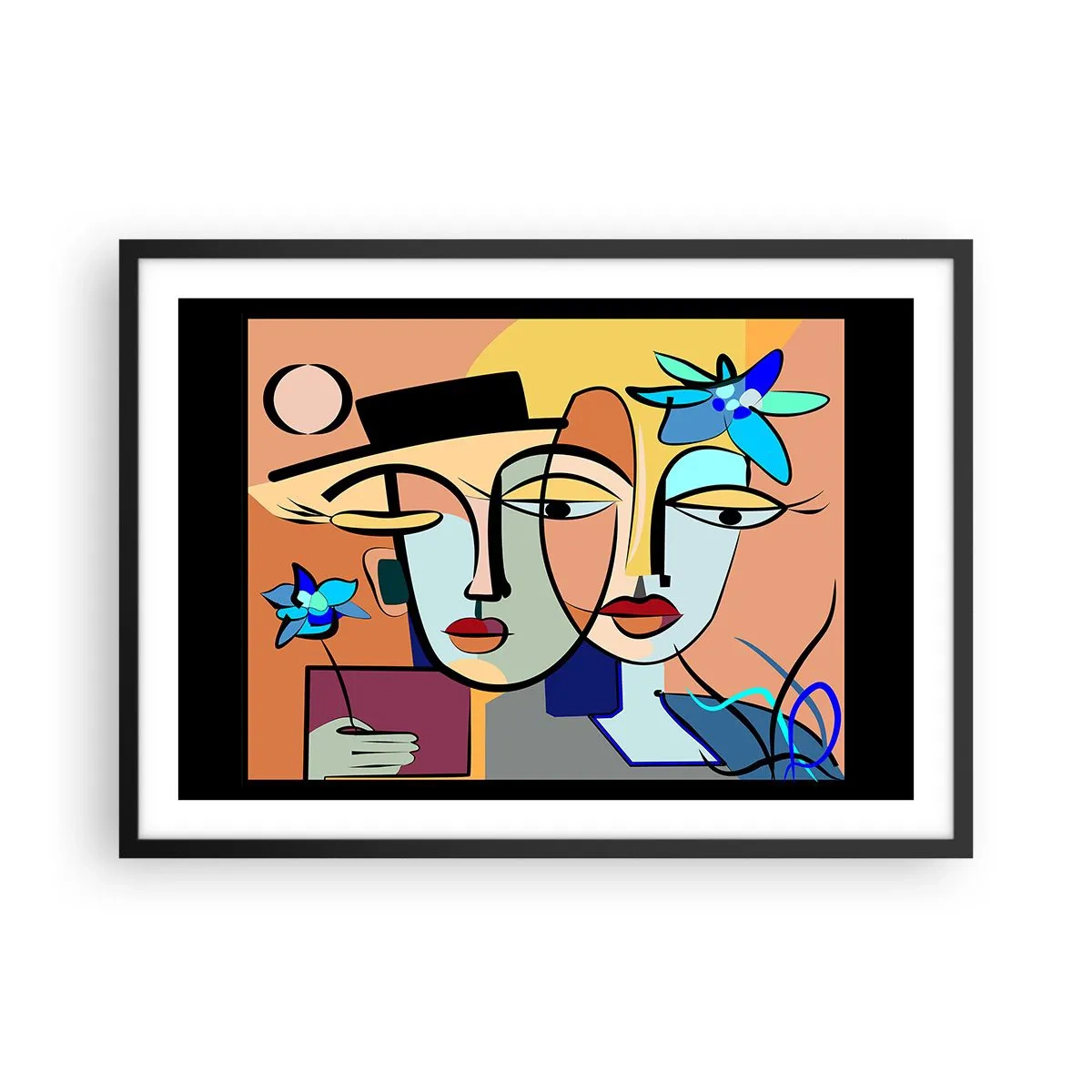 Poszter fehér keretben - Picasso randez vous - 70x50 cm