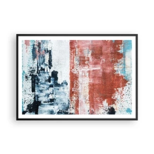 Poszter fehér keretben - Fele-fele absztrakt - 100x70 cm