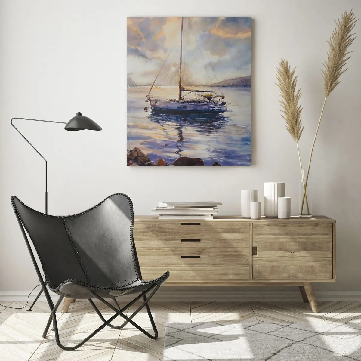 Üveg kép - Este az öbölben - 50x70 cm