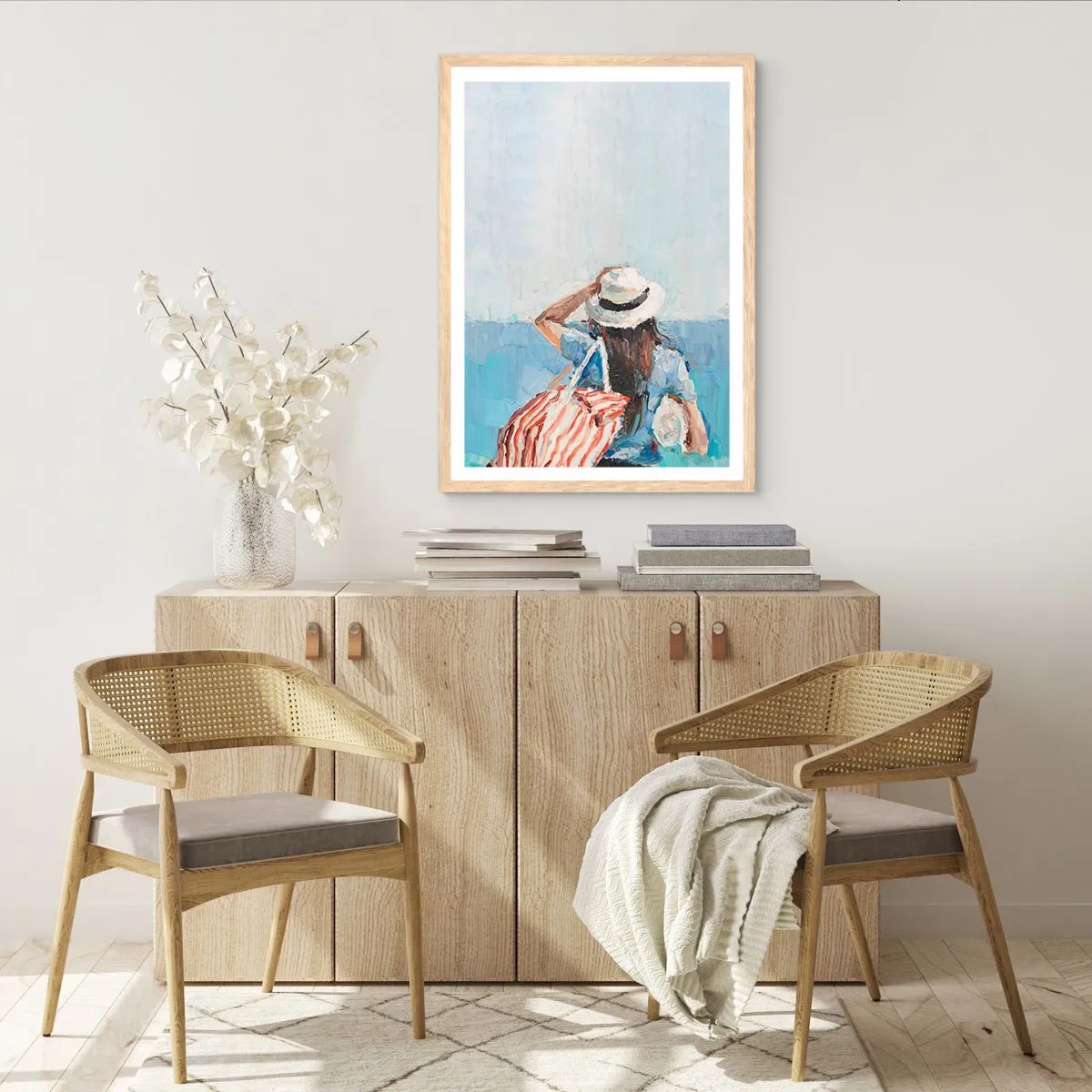 Poszter világos tölgy keretben - Üdvözöljük a nyaraláson - 50x70 cm