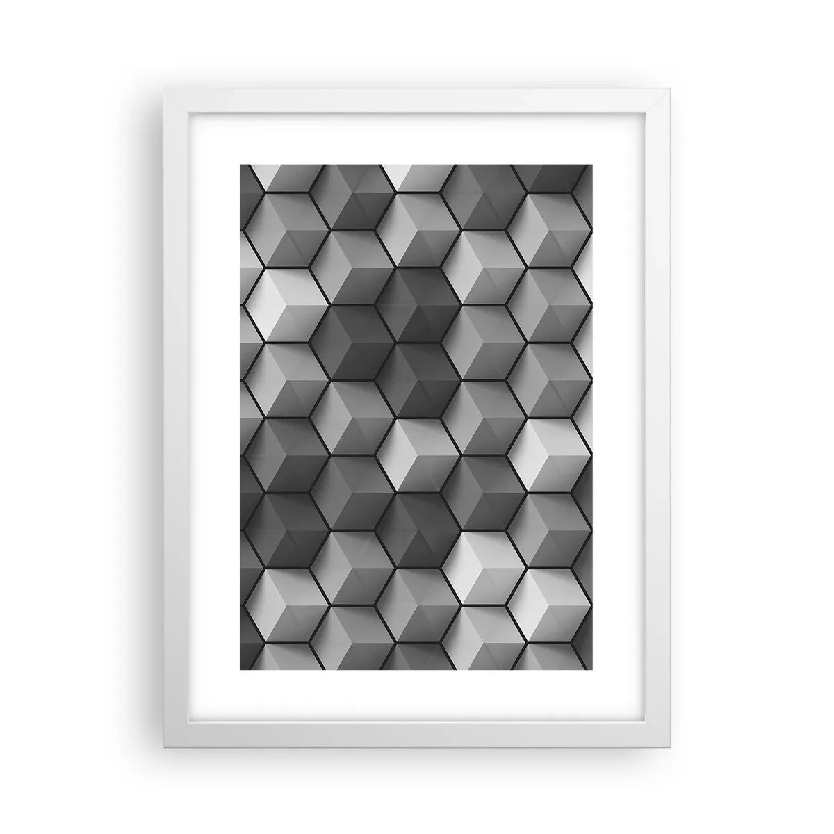 Poszter fekete keretben - Kubista kirakós - 30x40 cm