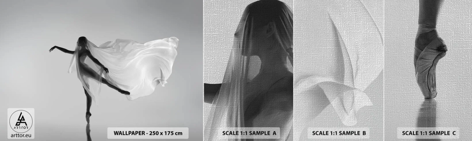Fotótapéta Minta Premium Canvas - Könnyedség és kecsesség - Nő, Tánc, Modell - 100x30 cm
