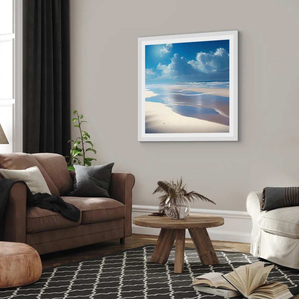 Poszter fekete keretben - Nyaralás a paradicsomban - 60x60 cm