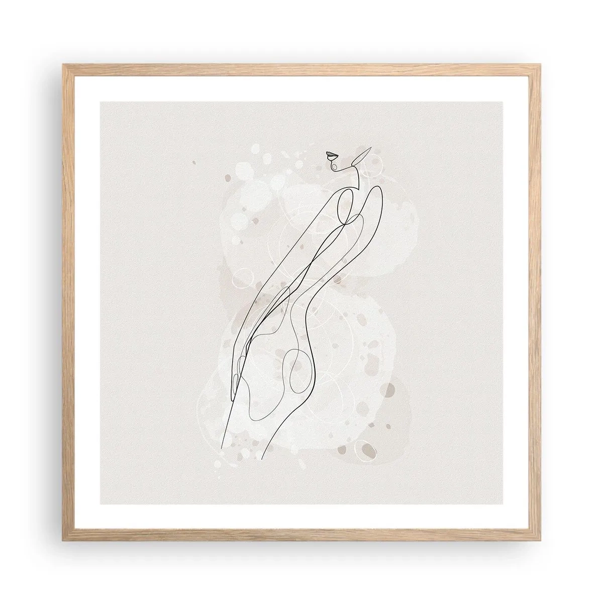 Poszter világos tölgy keretben - Eltévedni nézésben - 60x60 cm