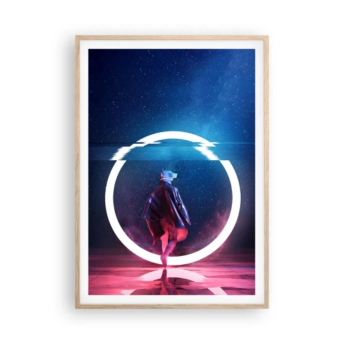 Poszter világos tölgy keretben - Világok között - 70x100 cm