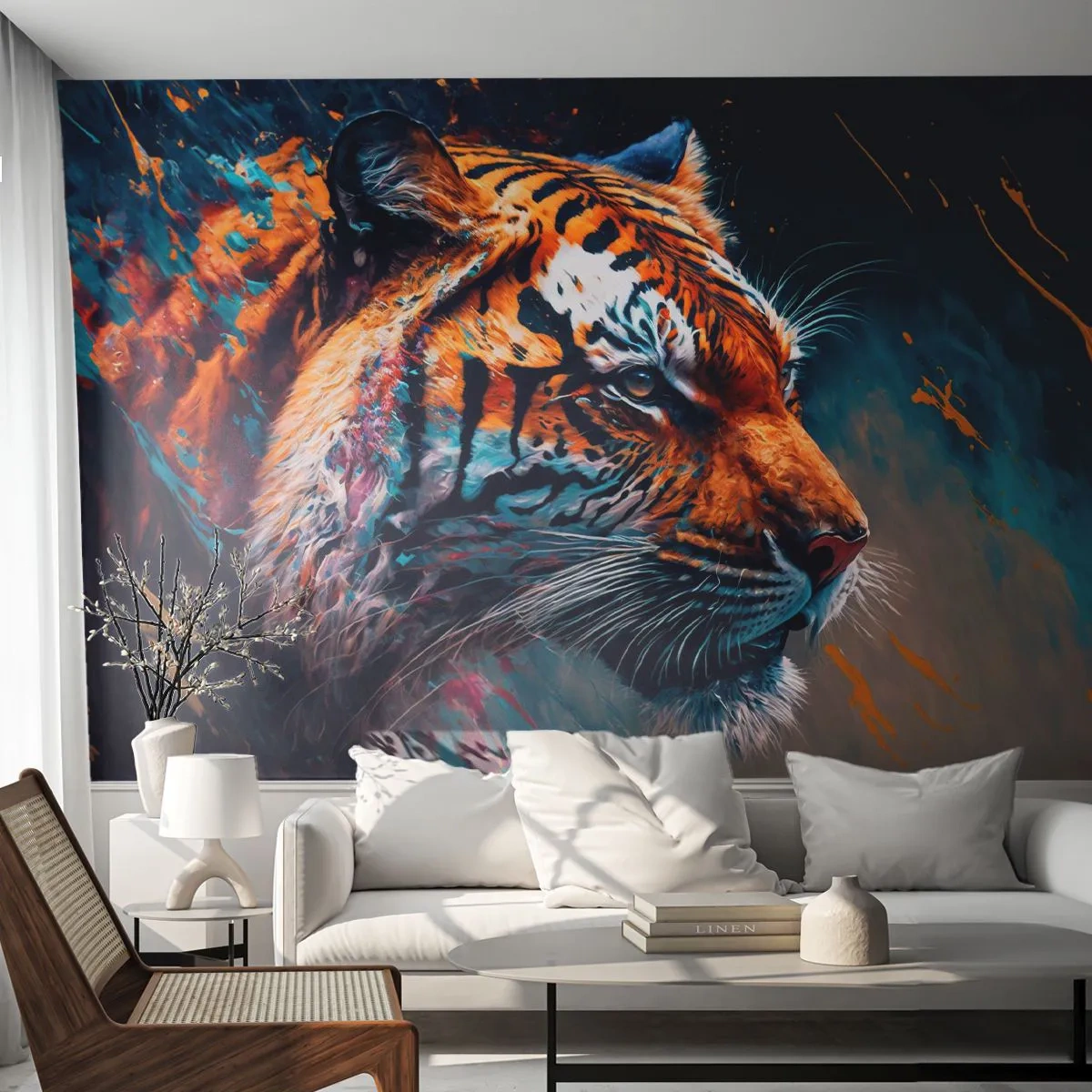 Öntapadós Fotótapéta Deluxe Sticker - Vad szépség - Tigris, Színes, Állat - 450x315 cm